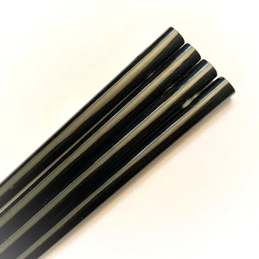 VTG 4 Black Lacquer Iridescent Foil Pear Inlay Chopsticks